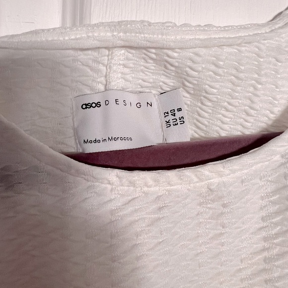 ASOS DESIGN oversized seam front detail mini dress in ivory size 8 - Picture 8 of 9